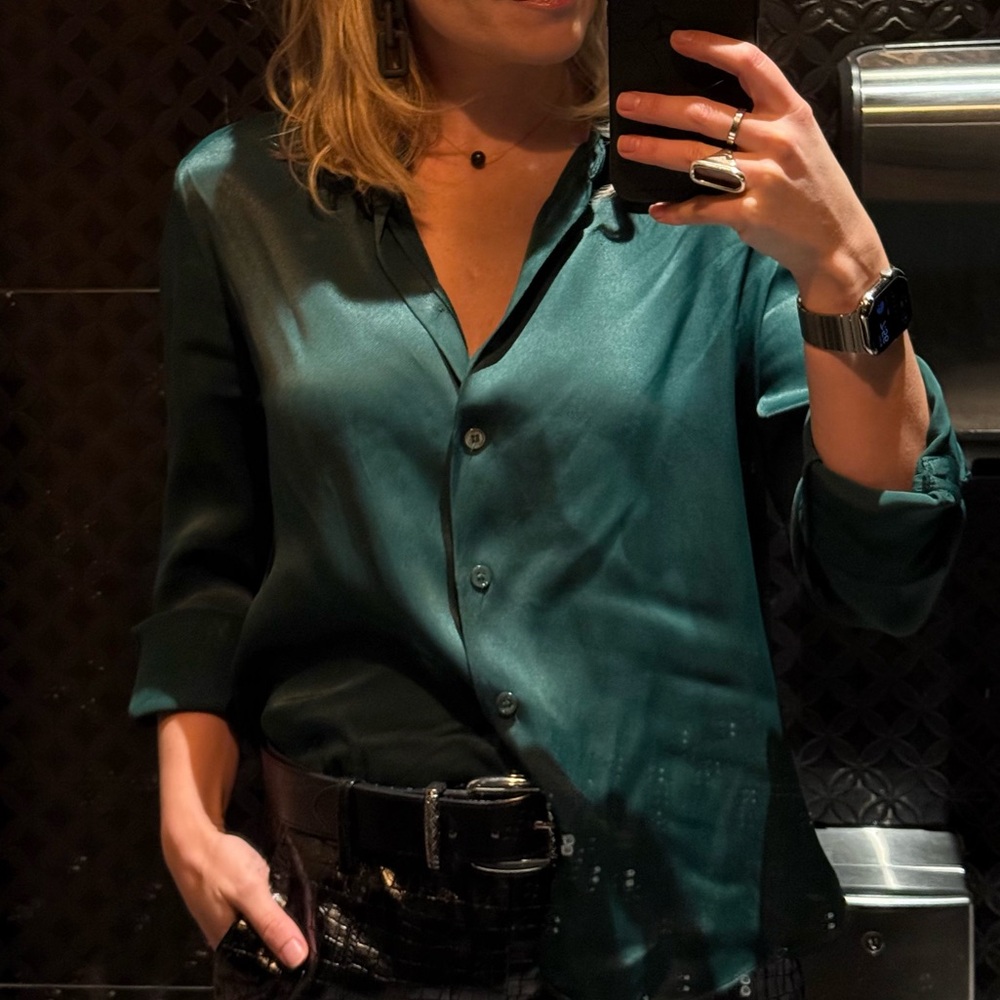 3 for $60 | Satin shirt from Zara. Size S. Worn ONCE. Still brand new.